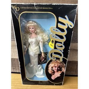 Vintage In Box 1996 Dolly Parton Doll WD Goldberger Limited Ed. Full White dress